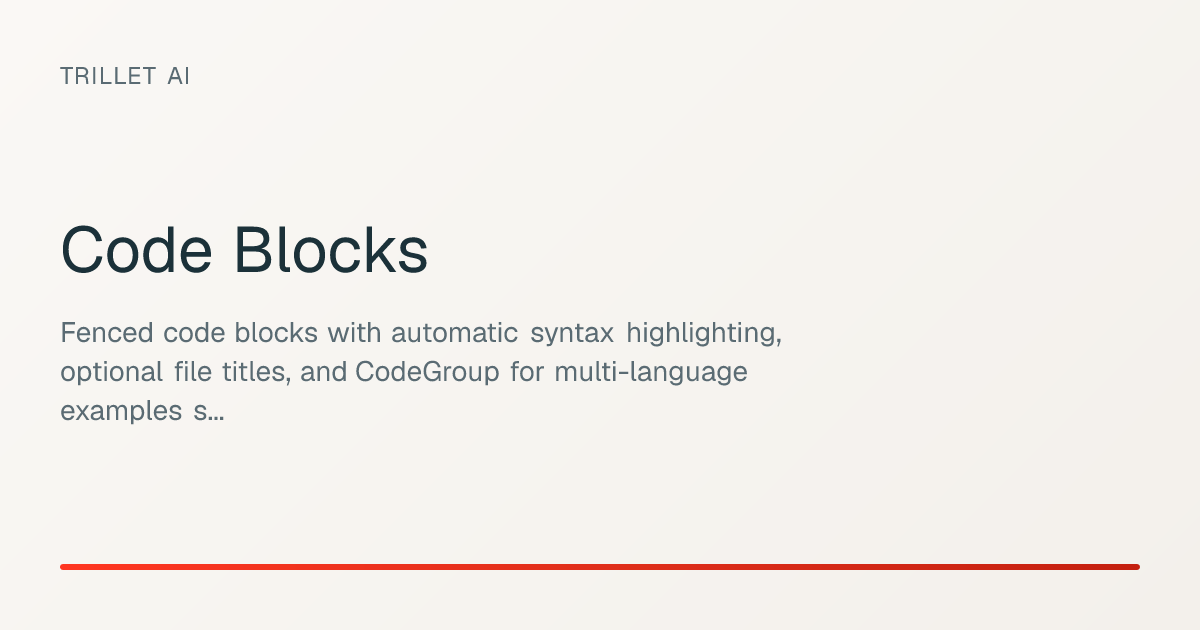 Code Blocks — Trillet AI